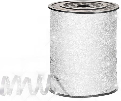 ZOOYOO 500 Yards White Crimped Curling Ribbon Balloon String Roll Balloon Curling Ribbon for Decoration Balloon Accessories in Saudi Arabia