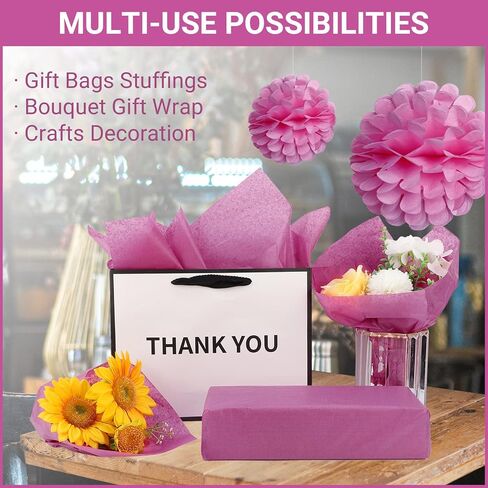 Segarty White Tissue Paper Bulk, 500 Sheets 14 x 20 inch Packaging Tissue Paper for Gift Bags, Gift Wrapping Paper, Shipping Clothes, Business, Packing, DIY Crafts, Birthday Wedding Decorations in Kuwait