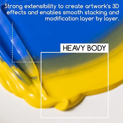 Meeden Heavy Body Paint Acrylic Paint - Basic 24 × 60 مل (2 أوقية) طلاء ملون للبالغين - دهانات غنية الصباغات لخشب الطين القماش in Kuwait