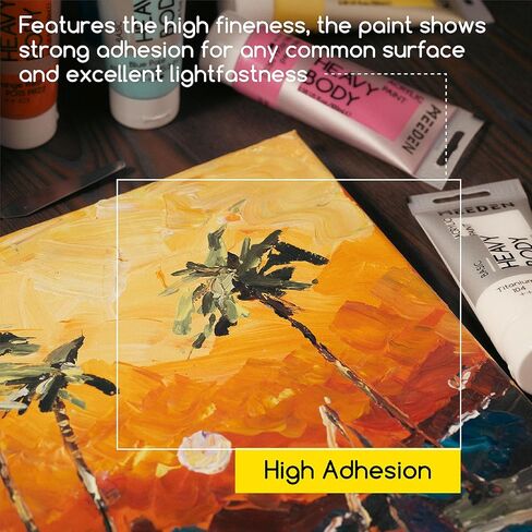 Meeden Heavy Body Paint Acrylic Paint - Basic 24 × 60 مل (2 أوقية) طلاء ملون للبالغين - دهانات غنية الصباغات لخشب الطين القماش in Kuwait