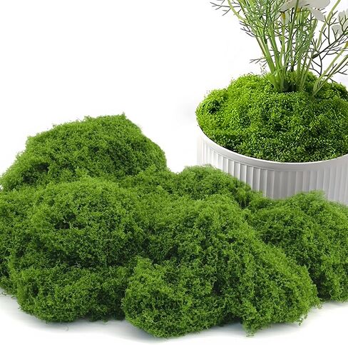 Potanro Faux Green Moss 5.3oz Artificial Fake Plant Moss for Potted Plants Indoor, Crafts, Planters, Bonsai Artifcial, DlY Floral Decorative Moss, Fairy Garden Wedding Table Centerpieces Decor in Saudi Arabia