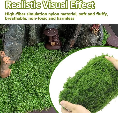 Potanro Faux Green Moss 5.3oz Artificial Fake Plant Moss for Potted Plants Indoor, Crafts, Planters, Bonsai Artifcial, DlY Floral Decorative Moss, Fairy Garden Wedding Table Centerpieces Decor in Saudi Arabia