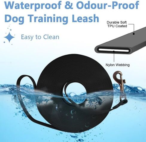 Dog Leash Obedience استدعاء التدريب الرصاص ، مقاوم للماء ، سهل التنظيف ، مقاوم للرائحة ، متينة ، مقود تدريب في الهواء الطلق على ارتفاع 5 أقدام و 10 أقدام و 15 قدمًا 50 قدمًا 50 قدمًا - رائع للعب ، الفناء الخلفي ، التخييم in Kuwait
