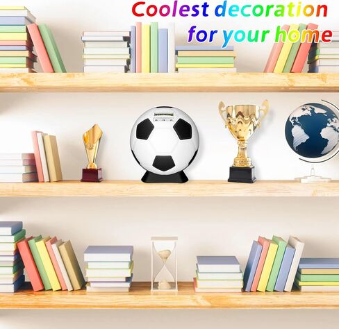 MOMMED Piggy Bank for Boys,Digital Bank,Soccer Ball Piggy Bank,Soccer Gifts for Boys,Coin Bank with Football Look,Coin Bank with Automatic LCD Display(Small) in Kuwait