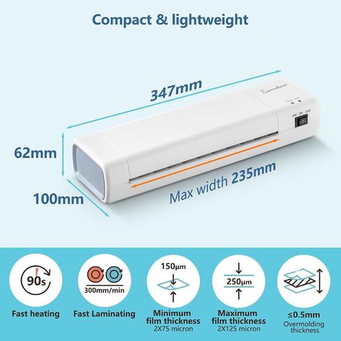 4 in 1 Laminator Machine,Home laminator,A4 Laminating Machine Hot & Cold with Paper Trimmer & Corner Rounder,Fast Heating,New ABS Material,9 Inch Thermal Laminator Machine for Home Office in Kuwait