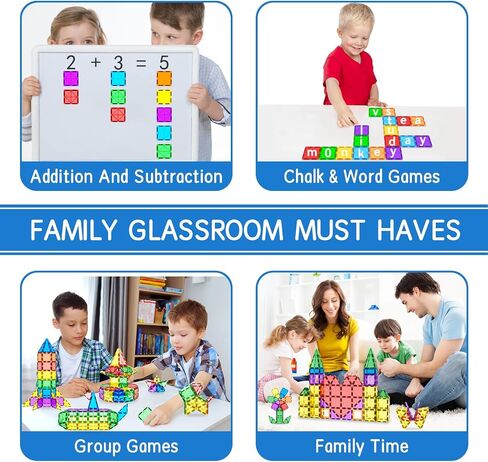 Magnetic Tiles, Magnetic Blocks Engineering Construction Vehicle Road Set, Toddler Toys for 3 4 5 Year Old Boys Girls Montessori Preschool Classroom Must Haves STEM Educational Kids Toys Birthday Gift in Saudi Arabia