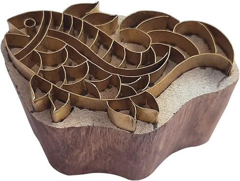Royal Kraft Bird Brass Wooden Stamps لطباعة الكتلة على الطين ، الفخار ، النسيج BDTAG027 in Kuwait