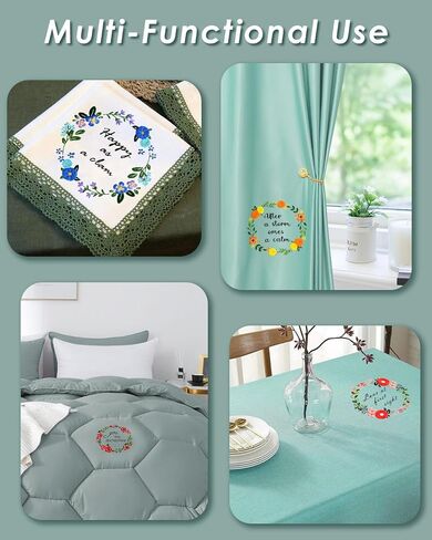 ERKOON Embroidery Kits for Beginner, 4 Sets Pattern Cross Stitch Kits for Adult Starter, for Include Embroidery Cloth Hoops Threads for Craft Lover Hand Stitch with Embroidery Skill Techniques in Kuwait