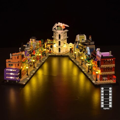 LightGo LED Lighting Kit Designed for Lego 76444 Compatible with Diagon Alley Wizarding Shops Building Set - Not Include Model (Remote Version) in Saudi Arabia