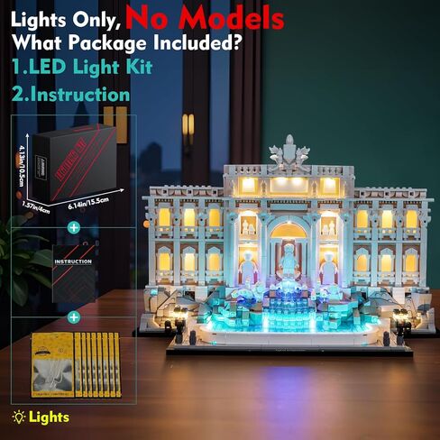 Light kit Compatible with Lego Trevi Fountain - No Model Only Light, LED Lighting Accessories Compatible with Lego Roman Wishing Fountain 21062 (Standard Version) in Saudi Arabia