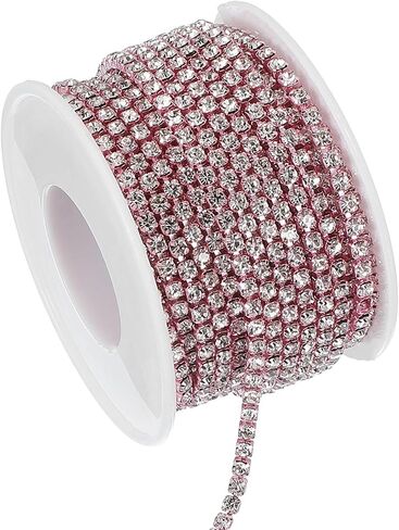 PATIKIL 10 Yards Rhinestone Chain, 1 Roll 2mm Crystal Rhinestone Chain Trim Close Chain Roll Sewing Bling Diamond Strips for DIY Projects, Teal Blue in Saudi Arabia