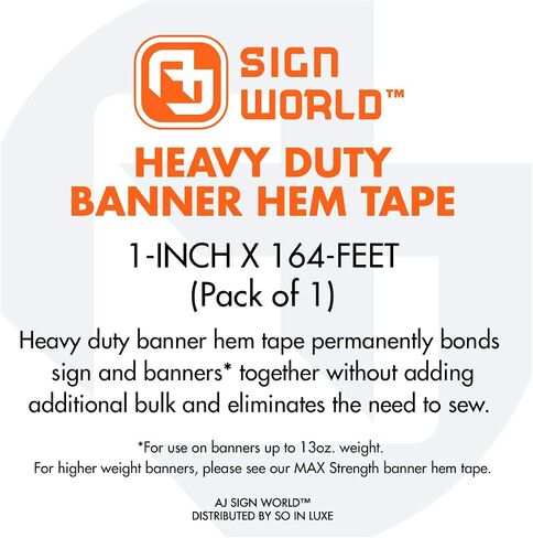 (Pack of 6 1" Heavy Duty Banner Hem Double Sided Permanent Tape (1-Inch x 164-Feet/55 Yard) in Kuwait