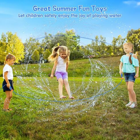 Sprinkler for Kids, Water Spray Jump Rope Outdoor Summer Toddler Toys for Ages 5-7, Multiplayer Toy, 8 Meters/26.25FT, 12 Water Jets The Ideal Gift for Child Safely Play The Water in Summer(Blue) in Saudi Arabia