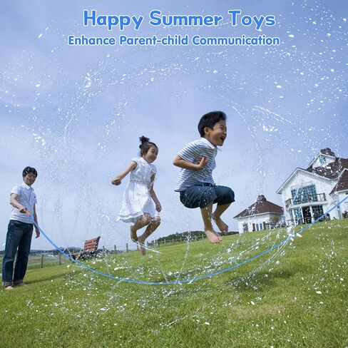 Sprinkler for Kids, Water Spray Jump Rope Outdoor Summer Toddler Toys for Ages 5-7, Multiplayer Toy, 8 Meters/26.25FT, 12 Water Jets The Ideal Gift for Child Safely Play The Water in Summer(Blue) in Saudi Arabia