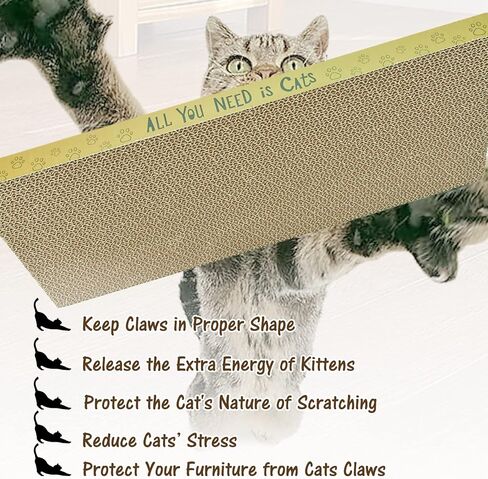 3 Pack Cardboard Cat Scratcher Pads Cat Scratching Board for Indoor Cats 17"Lx8.3"Wx1"H Dual-Side Corrugated Cat Scratching Post Reusable Cat Supplies in Saudi Arabia