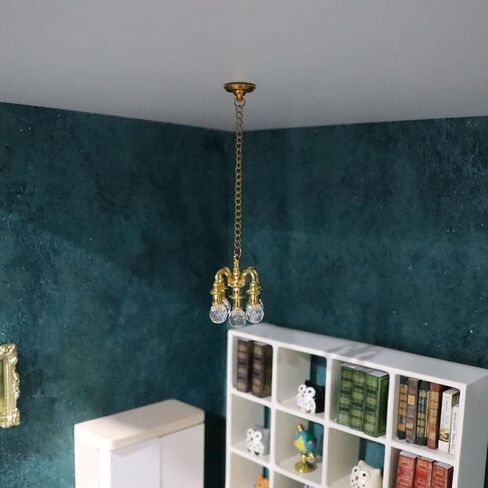 Dollhouse Accessories 1/12 Miniature Chandelier with Stickers, No Lighting in Kuwait