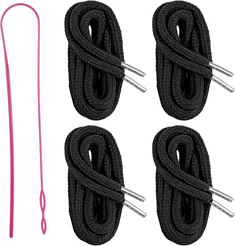 5 Pack Hoodie Drawstring Replacement Drawstrings with Easy Threader Hoodie String Replacement Sweatpants String Drawstring for Sweatpants Pants Shorts 55 Inches (Black, Gray) in Saudi Arabia