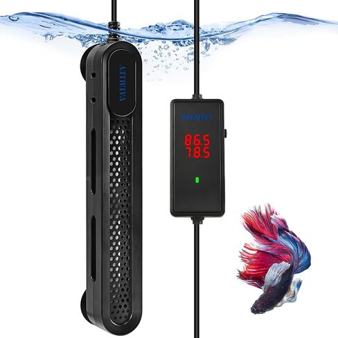 Submersible Aquarium Heater for Fish Tank: 200W/300W/500W Fishtank Heaters with Dual Temperature Digital LED Display - Overheating and Off-Water Protection for 75-120 Gallon in Saudi Arabia