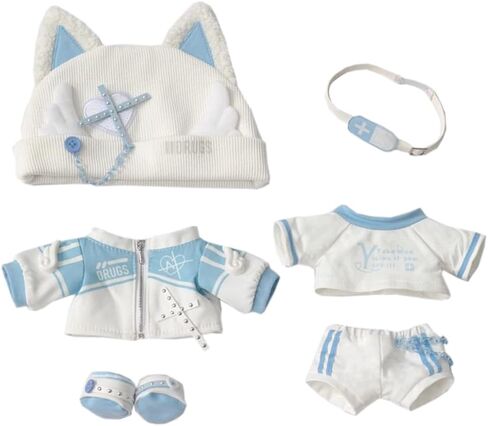 Niannyyhouse 10cm 20cm Doll Doll Cloth Airs Cat Hat Coat T-Shirt Pants Backpack 8in fucked Dolled Dressup (20cm) in Kuwait