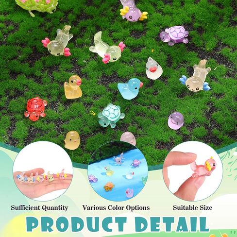 Barydat 200 pcs حيوانات راتنج ميني مضيئة أشكال دلفين بطة صغيرة من Axolot Dolphin لإخفاء التوهج في التماثيل الحيوانية المظلمة لبيض عيد الفصح ديكور ديكور المناظر الطبيعية حديقة السمك (أسلوب لطيف) in Kuwait