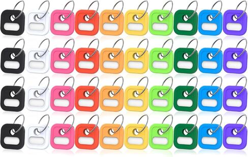 ttstar Key Cap Covers, Durable Silicone Key Identifiers,1 Inch Square Key Labels Tags for 0.9-1.05 Inch Standard Keys, Color Coded Key Chain Tags with Ring and Label Window, 10 Pack in Saudi Arabia