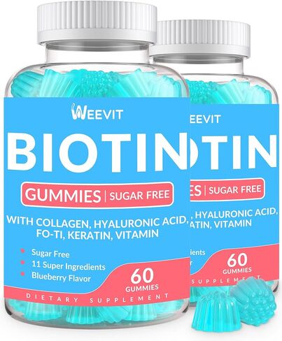 Biotin 10000mcg Hair Growth Gummies, Sugar Free Biotin Vitamins for Hair Skin & Nails, Biotin Supplement for Women Men | Vegan | Gluten Free in Kuwait