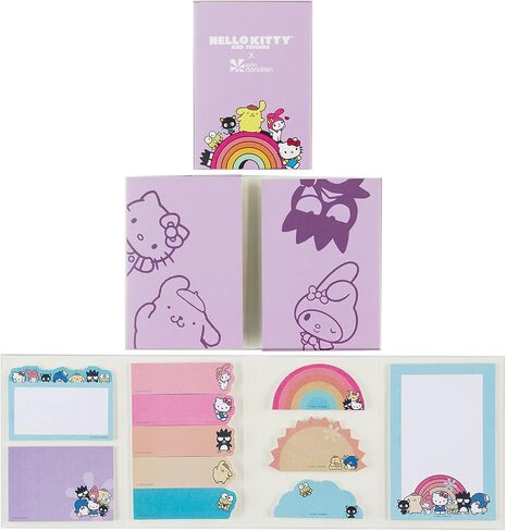 Erin Condren Hello Kitty and Friends Sticky Note Booklet, Set Reminders, Flag Pages, and Take Notes in Style, 11 Pads, 20 Sheets Each, 220 Sticky Notes Total in Saudi Arabia