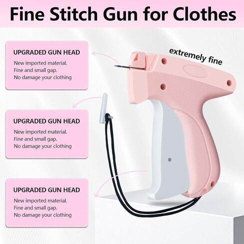 Quickly Clothing Fixer, Mini Stitch Tagging Gun for Clothing Quilt Fixation Comes with 5 Needles、500 Black & 500 White 5mm Mini Fasteners, Stitch Gun for Clothes Instant Button Garment Connector in Saudi Arabia
