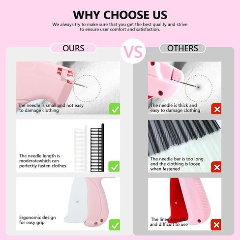 Quickly Clothing Fixer, Mini Stitch Tagging Gun for Clothing Quilt Fixation Comes with 5 Needles、500 Black & 500 White 5mm Mini Fasteners, Stitch Gun for Clothes Instant Button Garment Connector in Saudi Arabia