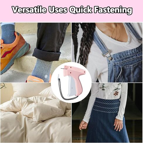 Quickly Clothing Fixer, Mini Stitch Tagging Gun for Clothing Quilt Fixation Comes with 5 Needles、500 Black & 500 White 5mm Mini Fasteners, Stitch Gun for Clothes Instant Button Garment Connector in Saudi Arabia
