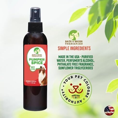 Showseason Pumpkin Spice Holiday Dog Perfume 4.5 oz. for Dogs and Puppies | Long Lasting | Deodorizing Spray | Paraben Free | Made In The USA in Kuwait