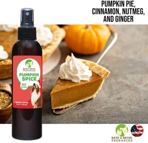 Showseason Pumpkin Spice Holiday Dog Perfume 4.5 oz. for Dogs and Puppies | Long Lasting | Deodorizing Spray | Paraben Free | Made In The USA in Kuwait