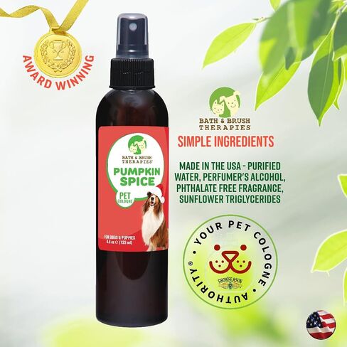 Showseason Pumpkin Spice Holiday Dog Perfume 4.5 oz. for Dogs and Puppies | Long Lasting | Deodorizing Spray | Paraben Free | Made In The USA in Kuwait