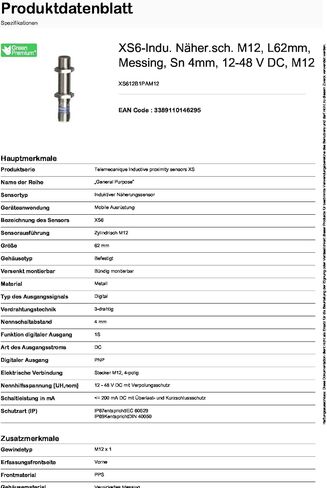 Schneider Electric XS630B1PAM12 Dpi Univ M30 Dc3Threads Recessed in Saudi Arabia