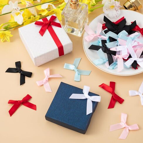 40pcs Mini Pink Ribbon Bows, Small Satin Ribbon Bow, Cute Soft Bowknot Sewing Accessories for Flowers Bakery Wrapping Christmas Wedding Birthday Party Decoration- 2 Styles in Kuwait