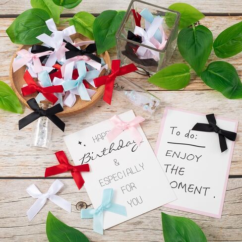 40pcs Mini Pink Ribbon Bows, Small Satin Ribbon Bow, Cute Soft Bowknot Sewing Accessories for Flowers Bakery Wrapping Christmas Wedding Birthday Party Decoration- 2 Styles in Kuwait