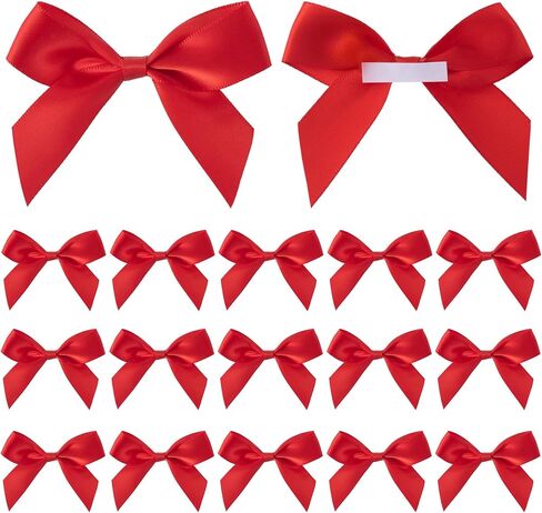15pcs Mini Gift Wrap Bows, Self-Adhesive Small Satin Ribbon Crafts Bow, Premade Tiny Bowknot for Christmas Wedding Birthday Party Decoration Flowers Cookies Gift Wrapping- Beige in Kuwait