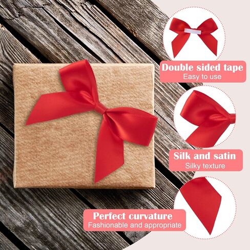 15pcs Mini Gift Wrap Bows, Self-Adhesive Small Satin Ribbon Crafts Bow, Premade Tiny Bowknot for Christmas Wedding Birthday Party Decoration Flowers Cookies Gift Wrapping- Beige in Kuwait