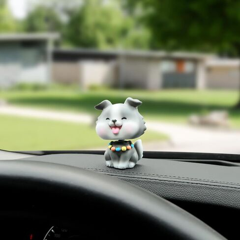 Bobble Head Dogs for Car Dashboard, Cute Puppy Ornament Figrines, Mini Shaking Head Dogs Decoration, Nodding Doggy Figures Gift for Car Home Office Desk(Border Collie) in Kuwait