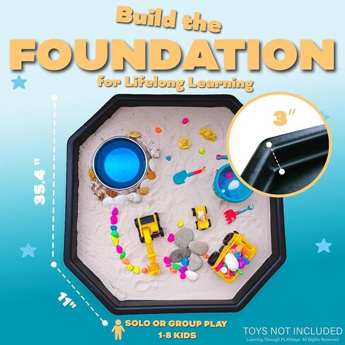 Small Tuff Tray by Learning Through PLAYtrays | 27.5"x 27.5" Brown Sensory Play Tray | Sand and Water Table for Toddler & Kids Activities | Montessori & Reggio Inspired | Stand NOT Included in Saudi Arabia