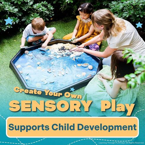 Small Tuff Tray by Learning Through PLAYtrays | 27.5"x 27.5" Brown Sensory Play Tray | Sand and Water Table for Toddler & Kids Activities | Montessori & Reggio Inspired | Stand NOT Included in Saudi Arabia