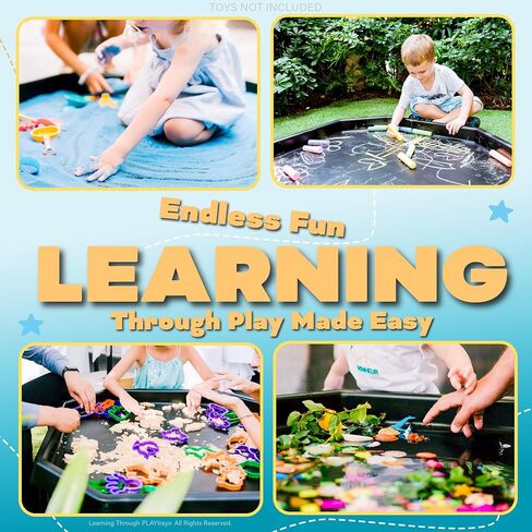 Small Tuff Tray by Learning Through PLAYtrays | 27.5"x 27.5" Brown Sensory Play Tray | Sand and Water Table for Toddler & Kids Activities | Montessori & Reggio Inspired | Stand NOT Included in Saudi Arabia