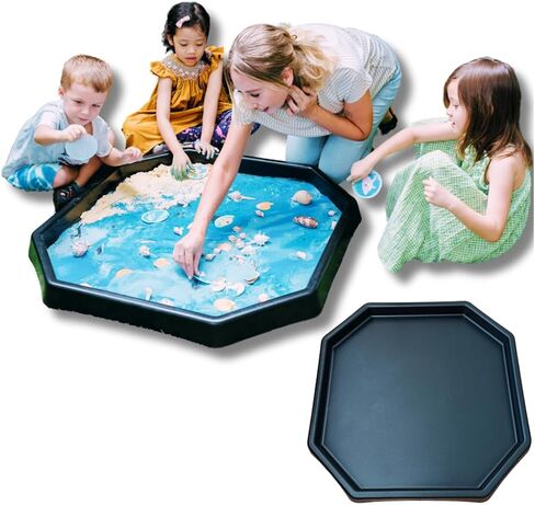 Small Tuff Tray by Learning Through PLAYtrays | 27.5"x 27.5" Brown Sensory Play Tray | Sand and Water Table for Toddler & Kids Activities | Montessori & Reggio Inspired | Stand NOT Included in Saudi Arabia