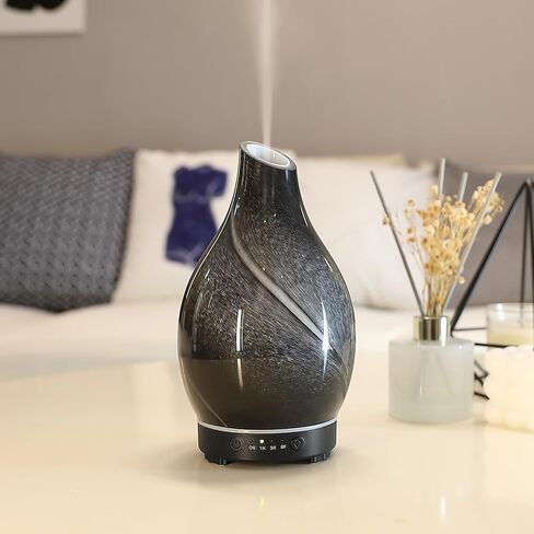 Halloween Skull Aromatherapy Diffuser 3D Glass ultrasonic Cool Mist Scent Essential Oil Diffuser Humidifier with Intermittent Mist & LED 7 Colorful Changing Night Light for Bedroom Office Home Décor in Saudi Arabia