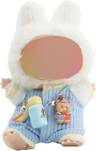 Clothes for Labubu, Accessories for Labubus, Clothes Set for Labubu Dolls, Adorable Chic 2 PCS Set Ornaments Jumpsuit for LABUBU Doll Accessories (No Doll) (Jumpsuit-Blue) in Kuwait