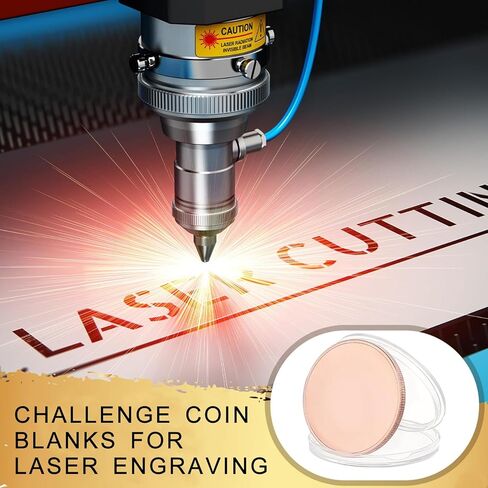 Blank Coins for Laser Engraving Blank Challenge Coins Bulk, Zinc Alloy Engraving Coin Blanks, Metal Stamping Blanks 40mm Diameter with Plastic case for DIY Crafts (Gold-20pcs) in Kuwait