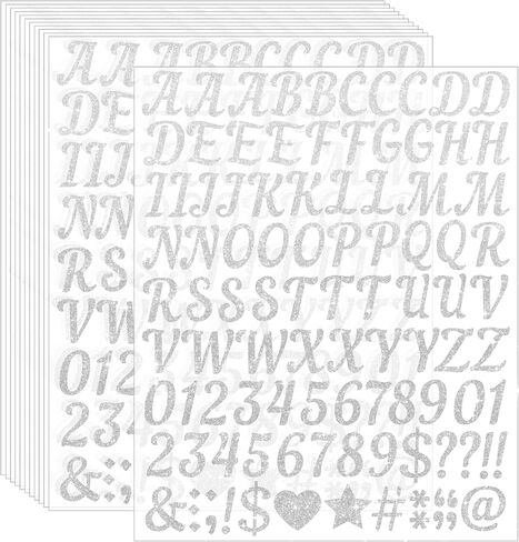 1224 Pcs 12 Sheets Gold Letter Stickers Glitter Alphabet Number Self Adhesive Waterproof Vinyl Stick on Letters for Mailbox Water Bottles Cup Bulletin Board Crafts Sign Classroom Decor (Gold,1 Inch) in Kuwait