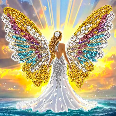 KEYIFA Diamond Painting Owl Flower Diamond Art Kits for Adults, Special Shaped Rhinestone Diamond Painting Kit for Beginner, Partial Drill Gems Art Craft for Home Wall Decor 12x12 inch in Saudi Arabia