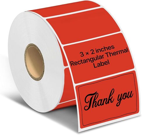 Rectangle Thermal Label Stickers, 3"×2" Thermal Stickers Self-Adhesive Direct Thermal Stickers Labels for Barcode Shipping Compatible with Thermal Label Printers, 500 Labels/Roll, White in Saudi Arabia