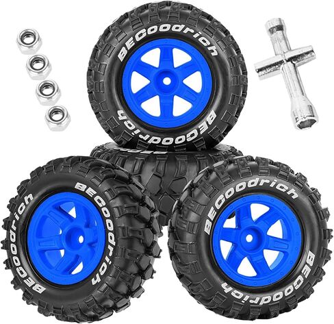 RC عجلات وإطارات على الطريق Monster Truck Trx E-Revo Summit HPI Savagegt-2xs Redcat Volcano-16 for 1/12 1/14 1/16 E-Revo MJXRC 16208 16209 16210 ، RC Blastic Wheels ، Black in Kuwait
